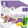 Medcosa Shampoo Caps No Rinse - Shampoo Caps for Bedridden Patients - Hassle-Free Hair Washing Cap for Elderly - Aloe, Vitamin E, Chamomile - 5-Pack view 1