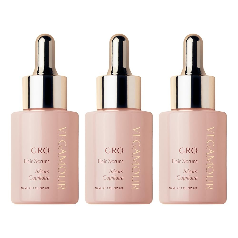 VEGAMOUR GRO Hair Serum for Hair Thinning, Thicker Fuller Looking Hair, Non Oily, 3 pack, 90 day supply