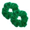 2 Pcs Green Color Large Velvet Scrunchies for Women Hair Ties view 1