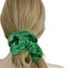 2 Pcs Green Color Large Velvet Scrunchies for Women Hair Ties view 2