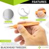Blackhead Tweezer - Professional Curved Steel Tip Surgical Comedone & Splinter Extractor. Ideal Blemish & Acne Remover Tool Means Flawless Facial Skin (Orange) view 2