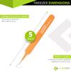 Blackhead Tweezer - Professional Curved Steel Tip Surgical Comedone & Splinter Extractor. Ideal Blemish & Acne Remover Tool Means Flawless Facial Skin (Orange) view 3