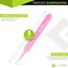 Blackhead Tweezer - Professional Curved Steel Tip Surgical Comedone & Splinter Extractor. Ideal Blemish & Acne Remover Tool Means Flawless Facial Skin (Pink) view 3