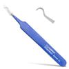Blackhead Tweezer - Professional Curved Steel Tip Surgical Comedone & Splinter Extractor. Ideal Blemish & Acne Remover Tool Means Flawless Facial Skin (Blue) view 1