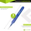 Blackhead Tweezer - Professional Curved Steel Tip Surgical Comedone & Splinter Extractor. Ideal Blemish & Acne Remover Tool Means Flawless Facial Skin (Blue) view 3