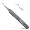 Blackhead Tweezer - Professional Curved Steel Tip Surgical Comedone & Splinter Extractor. Ideal Blemish & Acne Remover Tool Means Flawless Facial Skin (Black) view 1