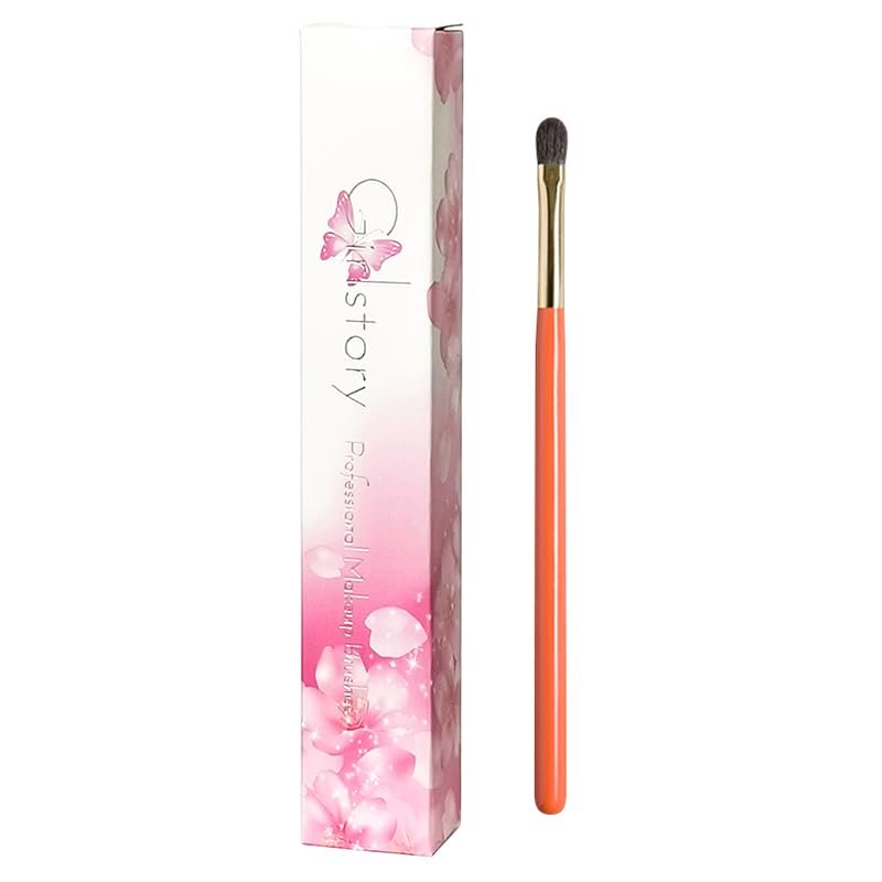 K242 Hand Crafted Makeup Brushes Soft Saikoho Goat Blue Squirrel Hair Small Eye Shadow Brush Orange Handle Professional Make Up Brushes