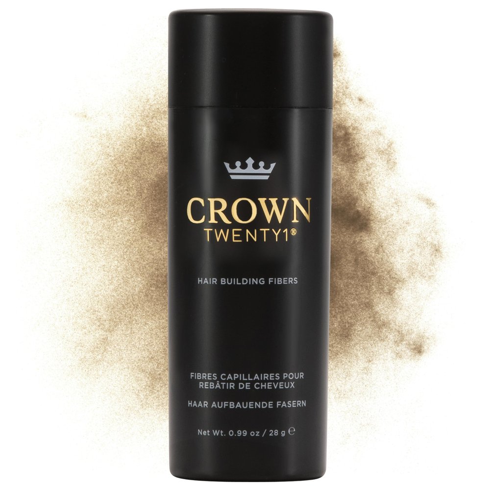 CROWN Hair Building Fibers (28g) - Instantly Cover Fine & Thinning Hair for a Thicker, Fuller Look - A Natural Keratin Concealer - 13 Shades for Men & Women - Medium Blonde