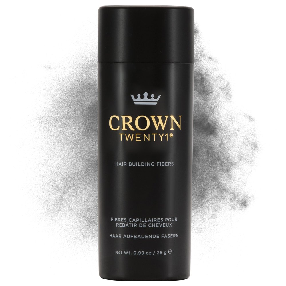 CROWN Hair Building Fibers (28g) - Instantly Cover Fine & Thinning Hair for a Thicker, Fuller Look - A Natural Keratin Concealer - 13 Shades for Men & Women - Gray