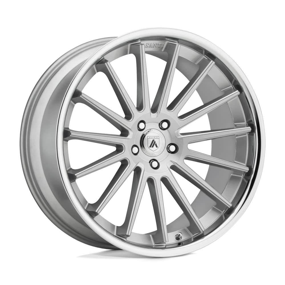 Asanti Black AB24 20X10.5 5X120 Brush SLV CHR Lip 38MM Aftermarket Rim