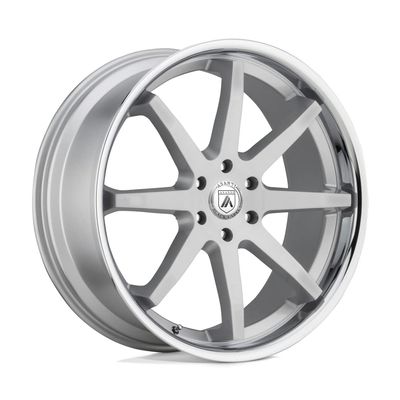 Asanti Black AB32 20X9 5X5.0 Brush SLV CHR Lip 30MM Aftermarket Rim