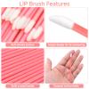 100PCS Lip Gloss Applicators, Disposable Lip Brushes Lip Gloss Applicators Lipstick Gloss Wands Applicator Perfect Makeup Tool Kits (Baby Pink) view 4
