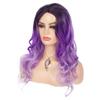 Wiwige Long Curly Wavy Ombre Purple Wigs for Women Synthetic Natural Middle Part Daily Party Halloween Cosplay Wig with Wig Cap 21" view 3