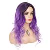 Wiwige Long Curly Wavy Ombre Purple Wigs for Women Synthetic Natural Middle Part Daily Party Halloween Cosplay Wig with Wig Cap 21" view 4