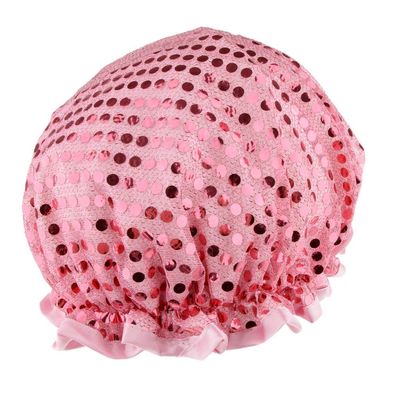 Inzopo Comfort Elastic Bathing Hair Cap, Women Spa Salon Hat,Bath Shower Cap - Waterproof & Oil Proof - Pink, as described, No Metal