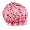 Inzopo Comfort Elastic Bathing Hair Cap, Women Spa Salon Hat,Bath Shower Cap - Waterproof & Oil Proof - Pink, as described, No Metal view 3