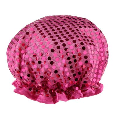 Inzopo Comfort Elastic Bathing Hair Cap, Women Spa Salon Hat,Bath Shower Cap - Waterproof & Oil Proof - Purple, as described, No Metal