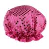 Inzopo Comfort Elastic Bathing Hair Cap, Women Spa Salon Hat,Bath Shower Cap - Waterproof & Oil Proof - Purple, as described, No Metal view 3