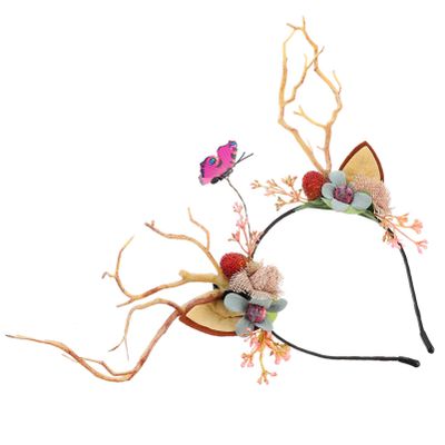 Uonlytech Xmas Hair Hoop Unique Tree Branch Antlers for Festive Costume Parties Creative Christmas Headpiece for Holiday Celebrations for Masquerade and Year Events