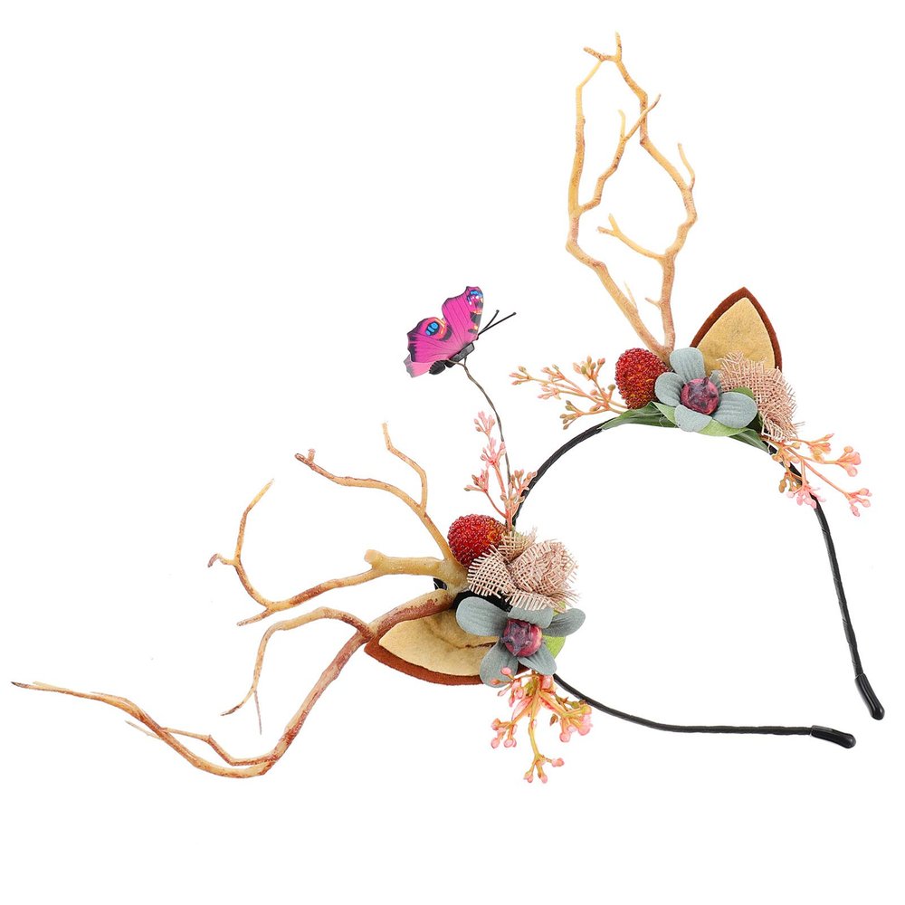 Uonlytech Xmas Hair Hoop Unique Tree Branch Antlers for Festive Costume Parties Creative Christmas Headpiece for Holiday Celebrations for Masquerade and Year Events