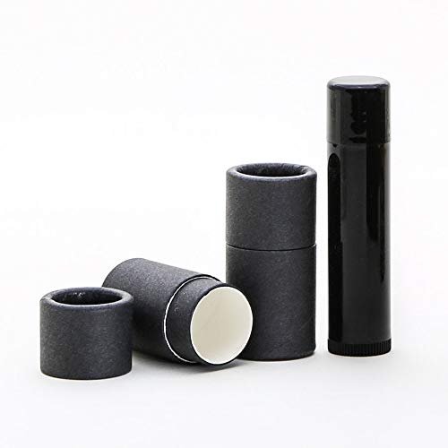 1/4 OZ Black Paperboard Lip Balm/Salve/Cosmetic/Lotion Tubes x500