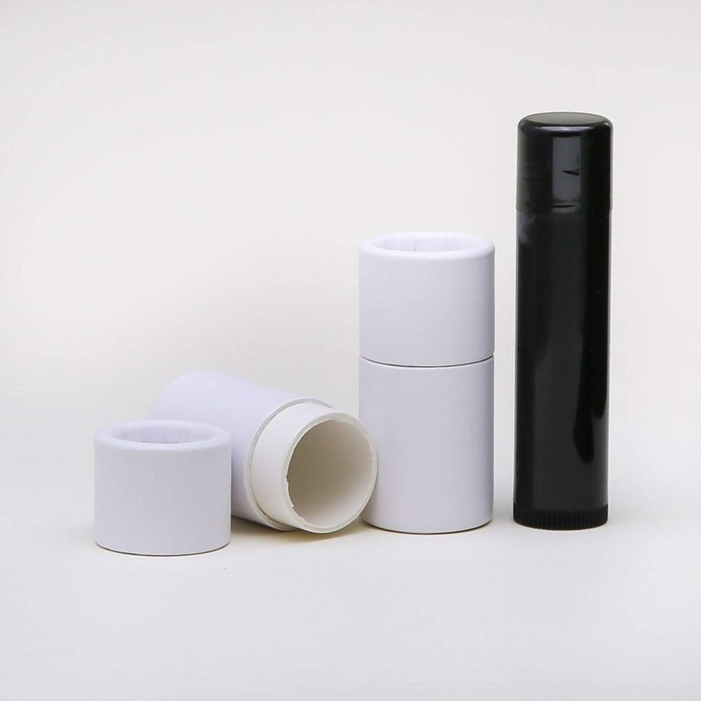 1/4 OZ White Kraft Paperboard Lip Balm/Salve/Cosmetic/Lotion Tubes x 500