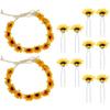 2pcs Sunflower Hair Accessories Sunflower Hair Clips for Women Hawaiian Hair Clips Hair Band Goody for Women Boho Garland Floral Wreath Sun Flower Seaside Pin view 2