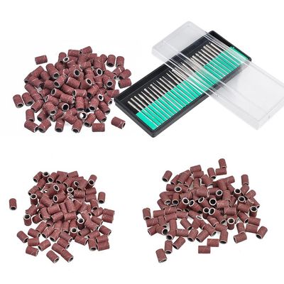 30PCS 3/32" Nail Drill Bits Replacement Set + 300 x Nail Drill Sanding Bands 80" 120" 180" Machine Replacement Bits Pedicure Tools Set
