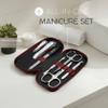 Manicure Set Solingen Made in Germany - 7 Piece Exclusive Finger & Toe Nail Clippers Kit for Women and Men in Real Leather Case, Color Red view 2
