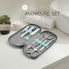 Manicure Set Solingen Made in Germany - 7 Piece Exclusive Finger & Toe Nail Clippers Kit for Women and Men in Real Leather Case, Color Mint view 2