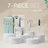 Manicure Set Solingen Made in Germany - 7 Piece Exclusive Finger & Toe Nail Clippers Kit for Women and Men in Real Leather Case, Color Mint view 3