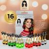 Beardaments Light Up Hair Lights - The Original Ornaments from, 16pc Colorful Christmas Hair Baubles for Holiday Cosplay Women Party Costume view 3