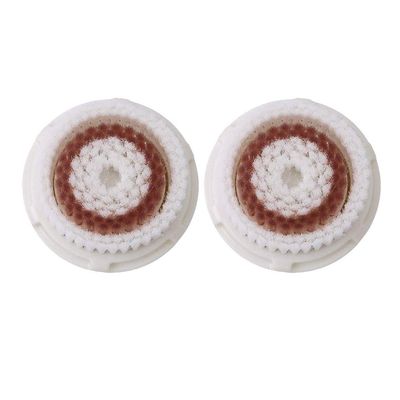 Replacement Facial Cleansing Brush Head, Facial Cleansing Brush Head, Whitening Facial Brush Heads, for Acne Prone, Clogged, Enlarged Pore, Deep Pore Radiance Skins (2Pack/Brown)