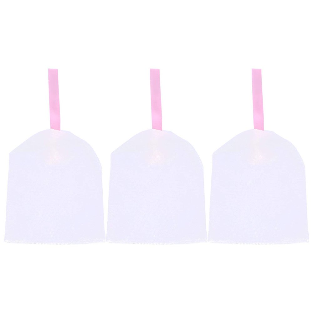 3Pcs Soap Foaming Net Soap Sack Exfoliating Soap Pouch Foam Net for Face Washing Facial Cleaning