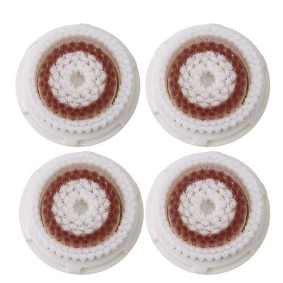 Facial Cleansing Brush Heads Replacement, Facial Cleansing Brush Head, Whitening Facial Brush Heads, for Acne Prone, Clogged, Enlarged Pore, Deep Pore Radiance Skins (4Pack/Brown)