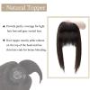 100% Real Human Hair Top Hairpieces for Womem with Bangs 150% Density Natural Mono Base Crown Topper Clip in on Hair Piece Straight Middle Part for Hair Loss Thinning Hair 14 Inch 1B# Natural Black view 3