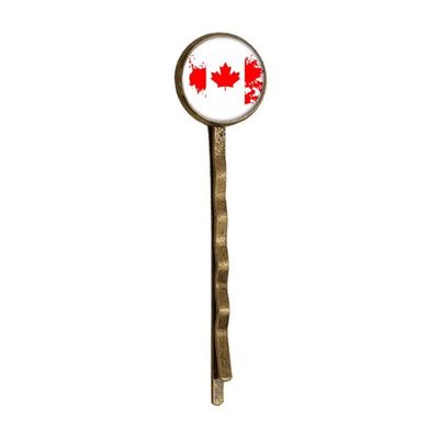 Canada Flavor Flag and Maple Leaf Retro Metal Hair Bobby Pin Headwear