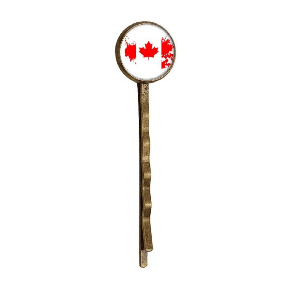 Canada Flavor Flag and Maple Leaf Retro Metal Hair Bobby Pin Headwear