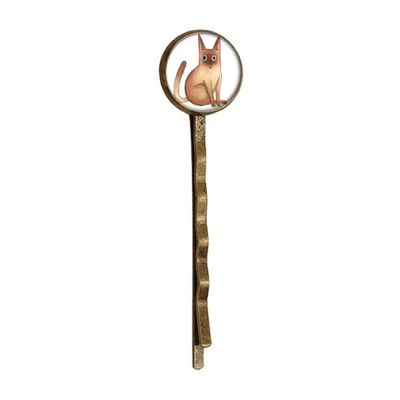 Miaoji Painting Watercolor Cat Siamese Retro Metal Hair Bobby Pin Headwear