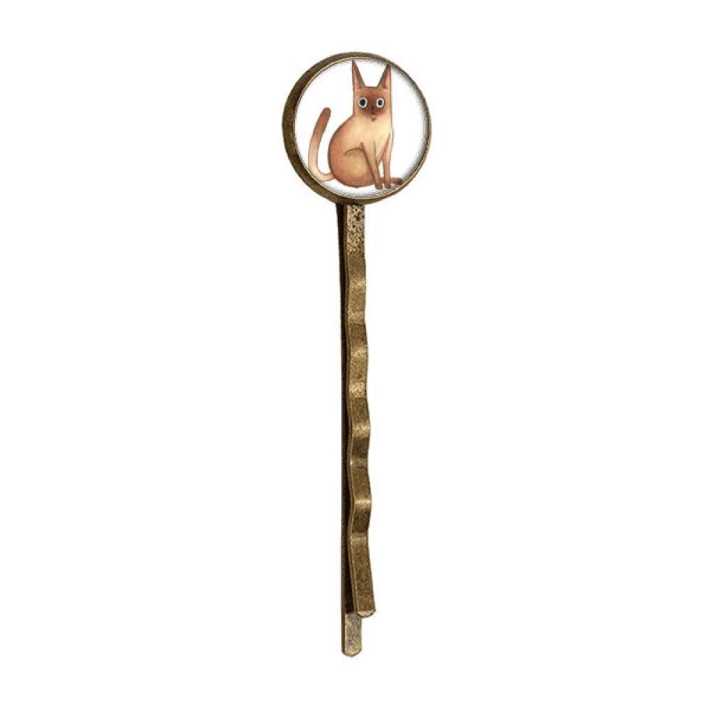 Miaoji Painting Watercolor Cat Siamese Retro Metal Hair Bobby Pin Headwear