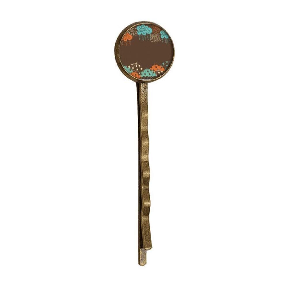 Cloud Rain Umbrella Weather Pattern Retro Metal Hair Bobby Pin Headwear