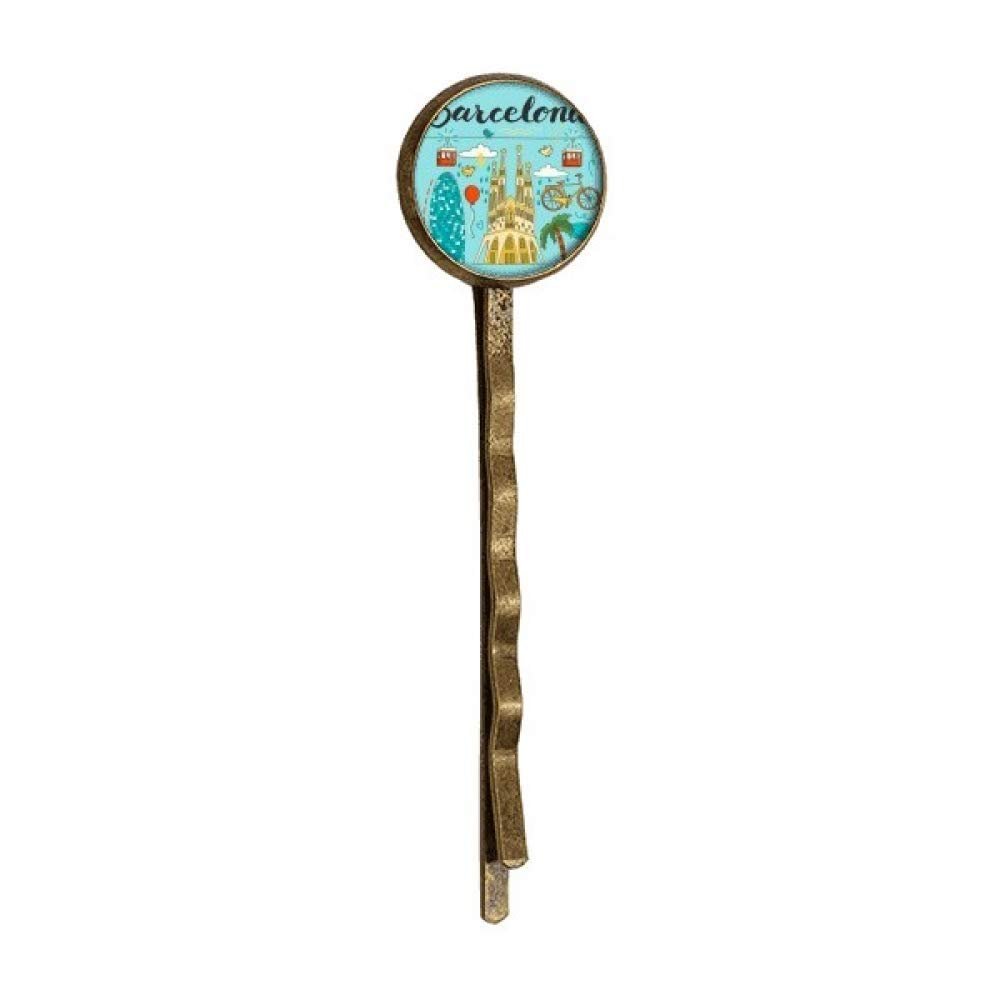 Barcelona Spanish Sagrada Familia Retro Metal Hair Bobby Pin Headwear