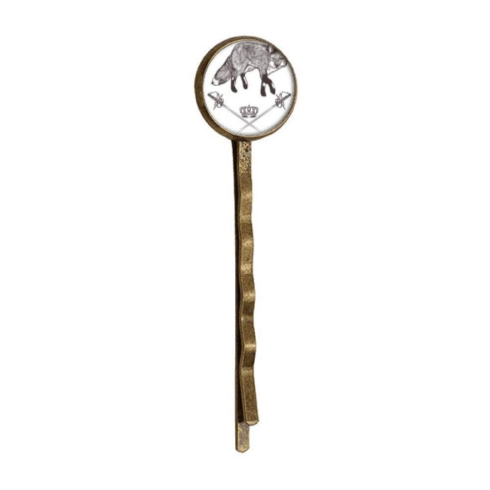Fox Sword Crown Animal Baroque Style Retro Metal Hair Bobby Pin Headwear