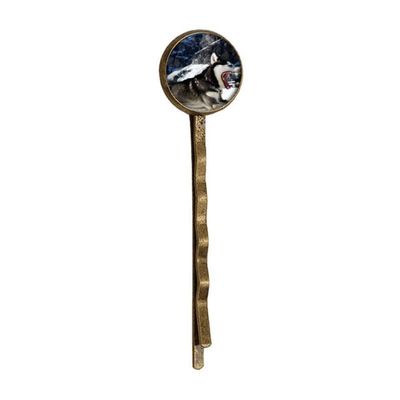 Big Mouth Dog Snow Husky Picture Retro Metal Hair Bobby Pin Headwear