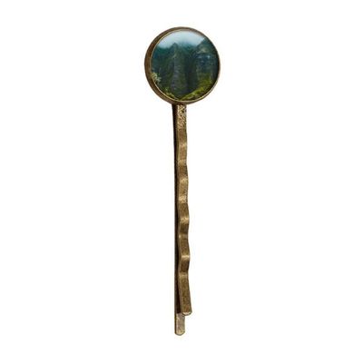 Jungle Valley Cliff Fog Forest Retro Metal Hair Bobby Pin Headwear