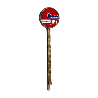 America Donkey Emblem Democrat Retro Metal Hair Bobby Pin Headwear