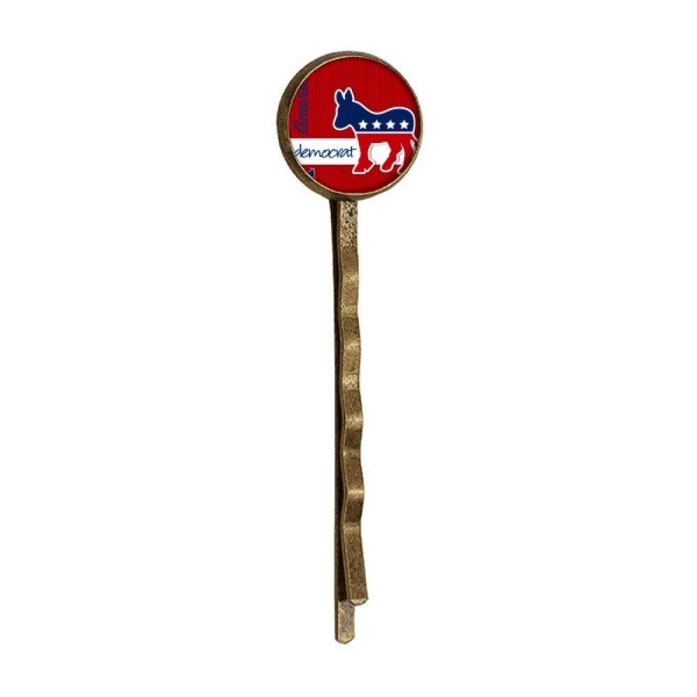 America Donkey Emblem Democrat Retro Metal Hair Bobby Pin Headwear