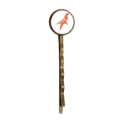 Red Bird Abstract Origami Pattern Retro Metal Hair Bobby Pin Headwear