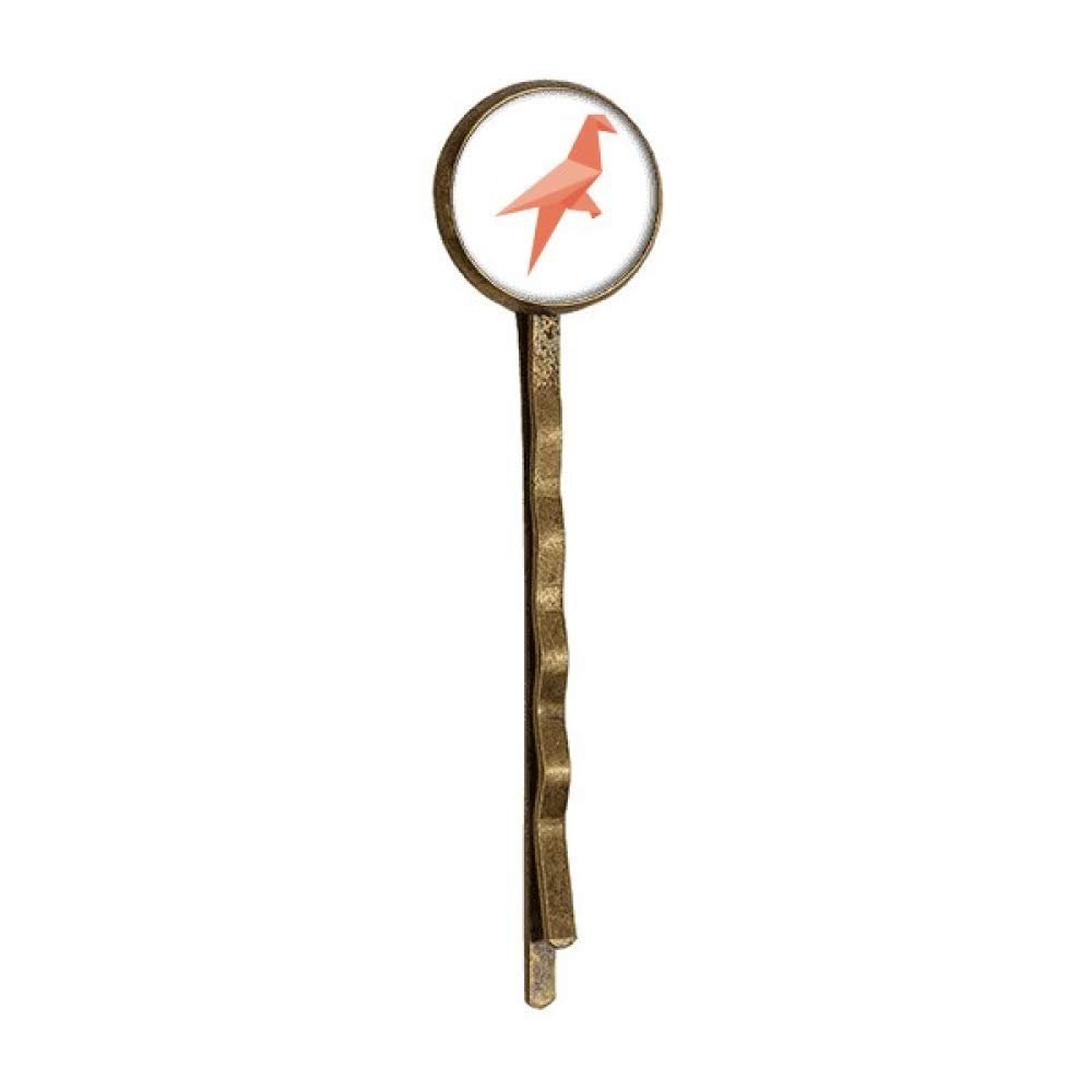 Red Bird Abstract Origami Pattern Retro Metal Hair Bobby Pin Headwear