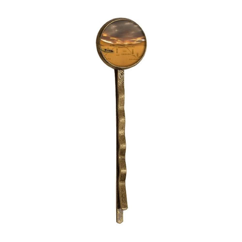 Map Desert Along the Way to the Silk Road Retro Metal Hair Bobby Pin Headwear